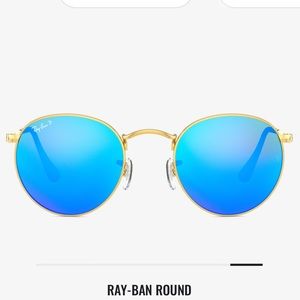Ray Ban Polarized Blue Round Sunglasses